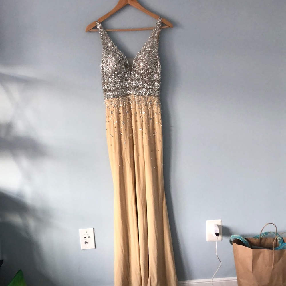 Gorgeous long rhinestone prom dress